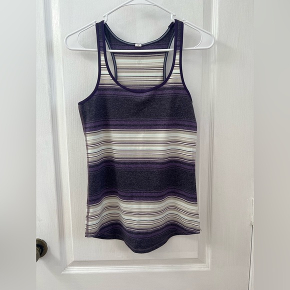 Lululemon Refresh Racer Tank Osaka Stripe Heathered Black Grape / Going Grape 8 - Picture 6 of 12